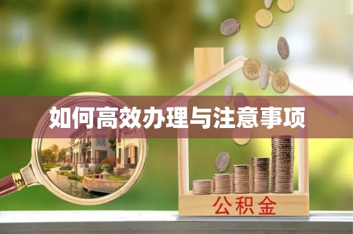 砚山如何高效办理与注意事项